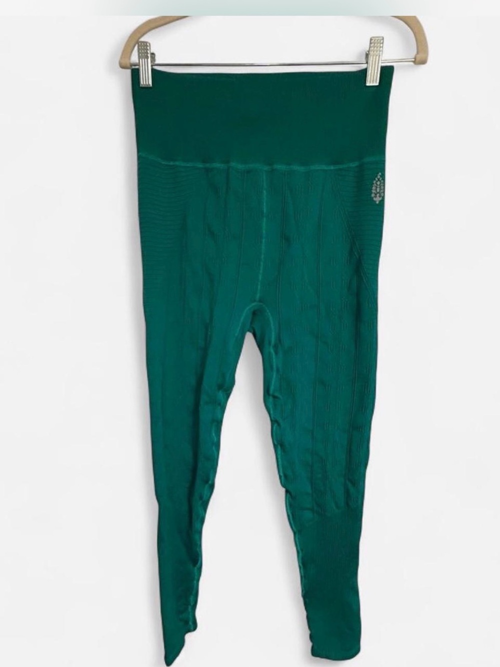 Free People Vibrant Green Textured Leggings